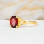 SR17592 Garnet Ring - White-Gold