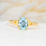 SR17592 Aquamarine Ring - Yellow-Gold