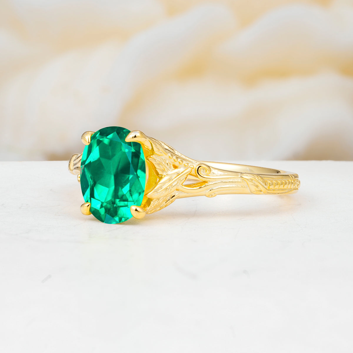 SR17592 Emerald Ring - White-Gold