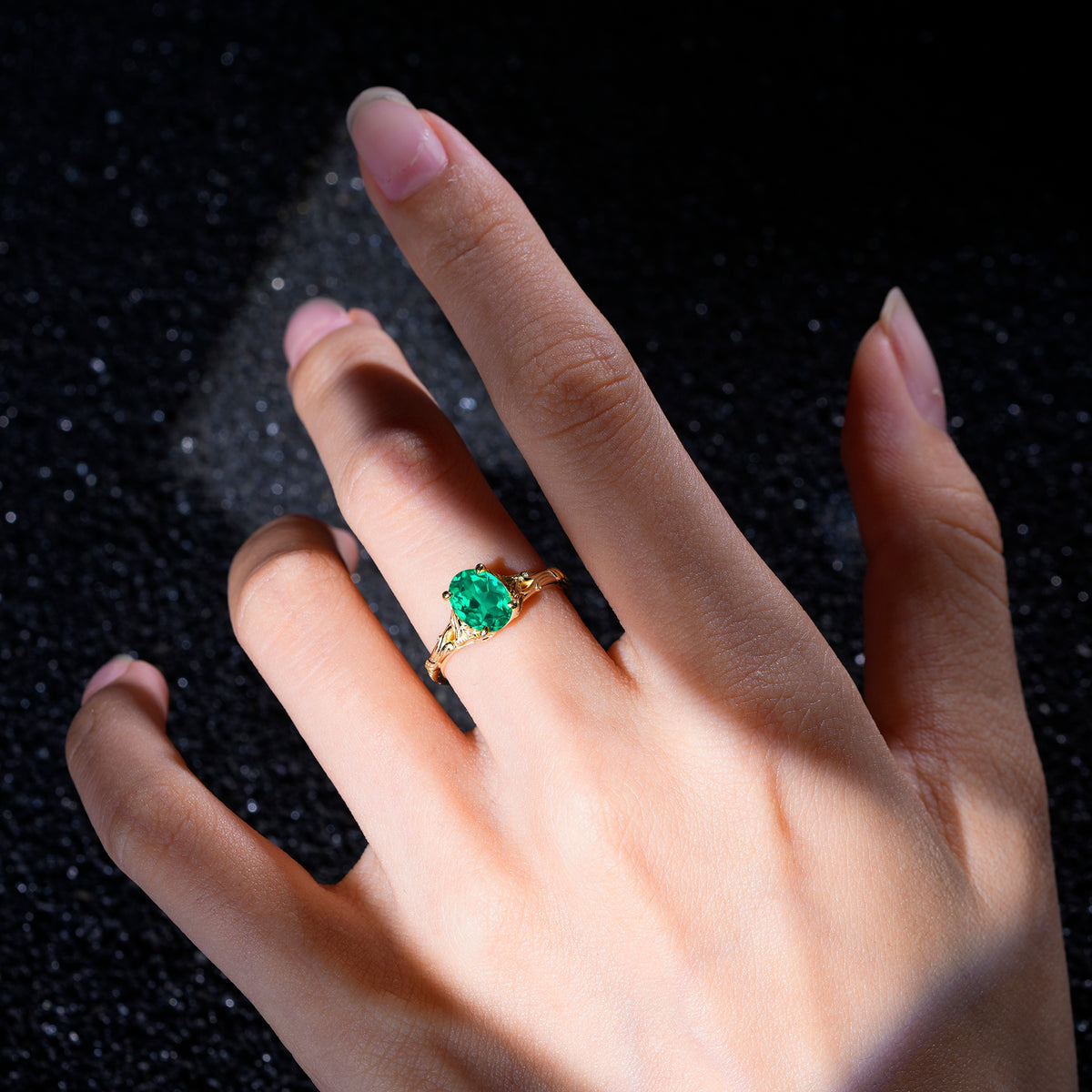 SR17592 Emerald Ring - Rose-Gold