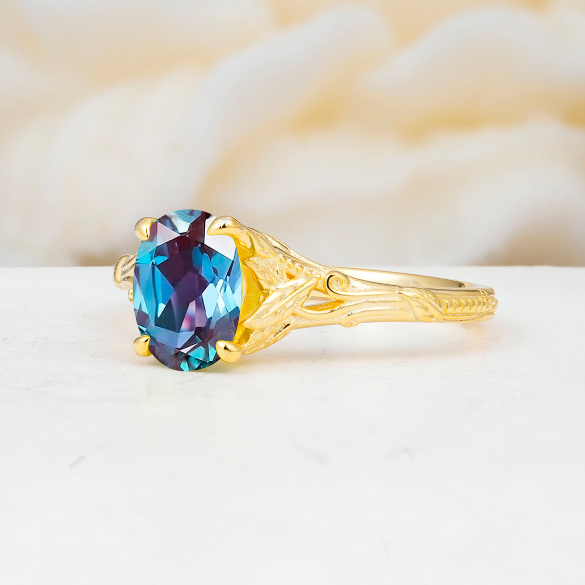 SR17592 Alexandrite Ring - White-Gold