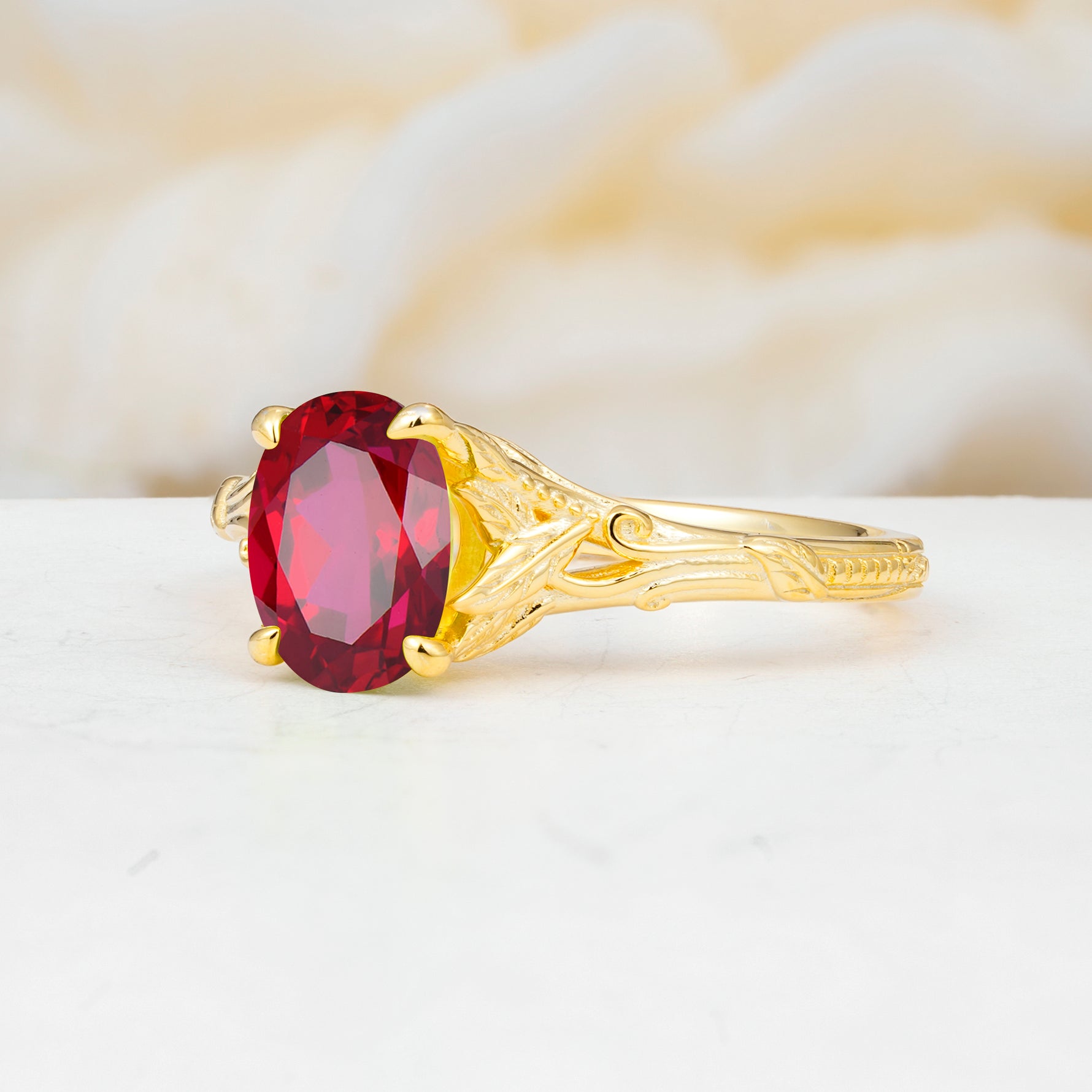 SR17592 Ruby Ring - White-Gold