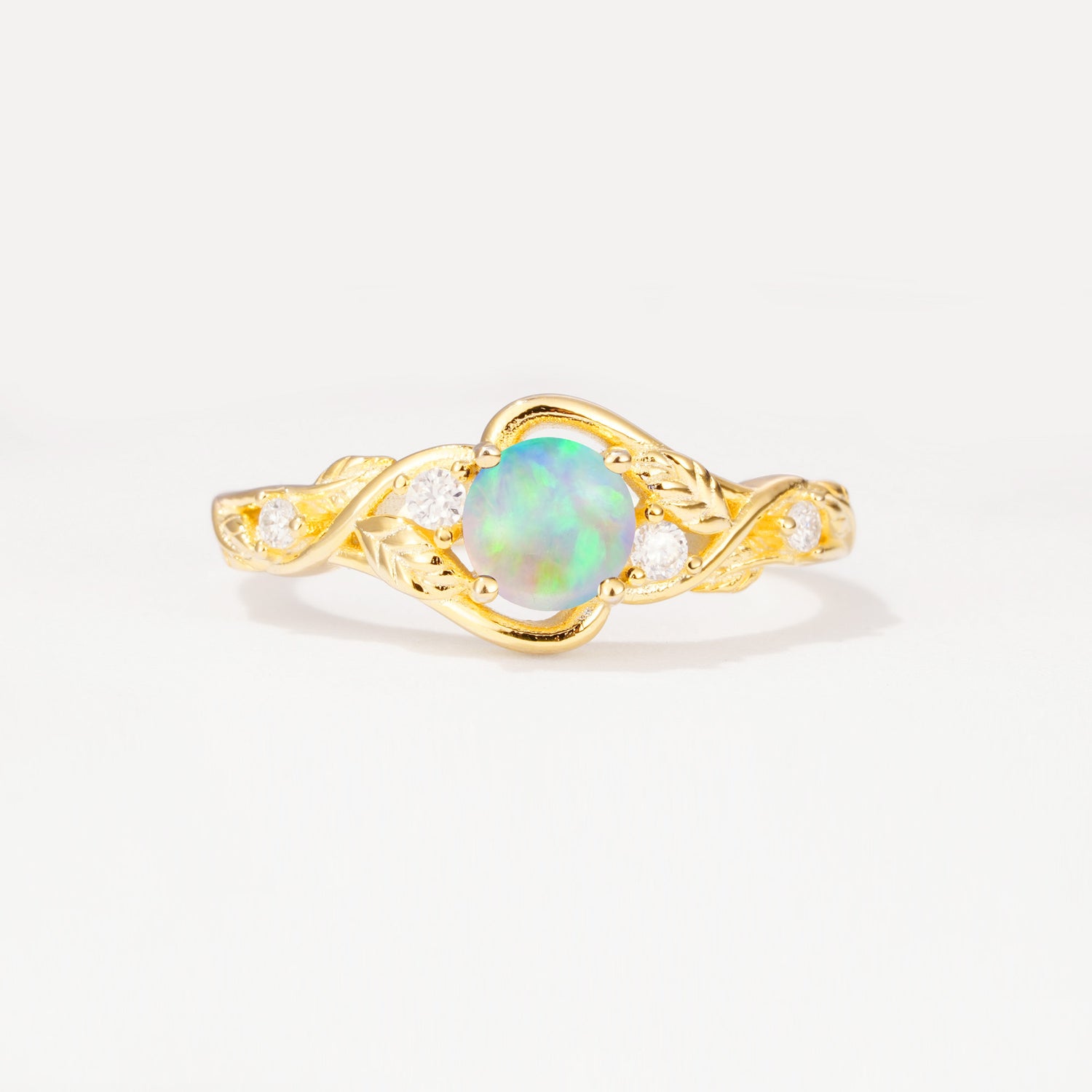 SR17596 Fire Opal Ring - Yellow-Gold