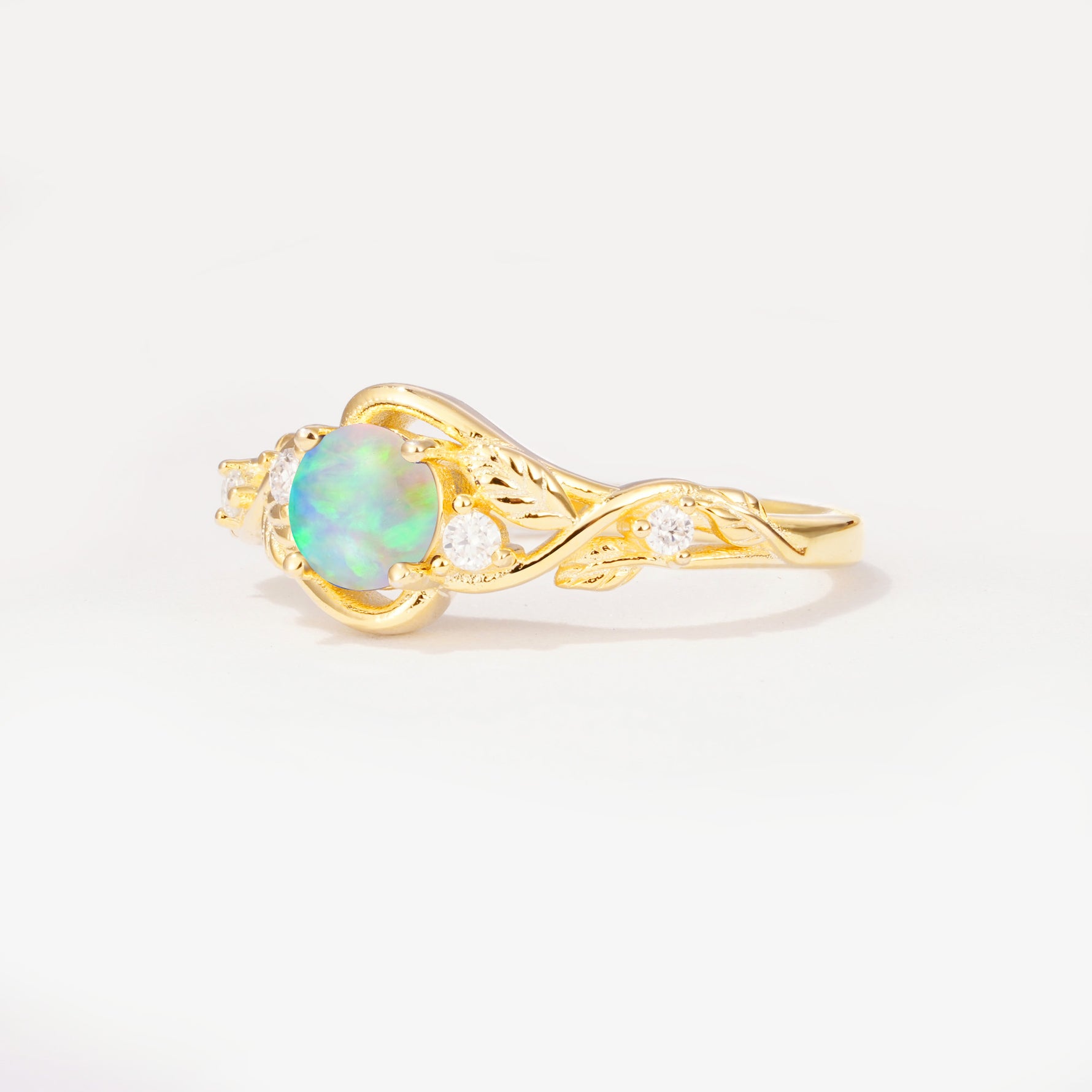 SR17596 Fire Opal Ring - White-Gold