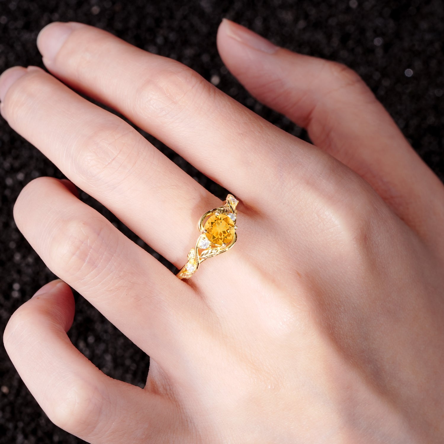 SR17596 Citrine Ring - Rose-Gold