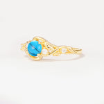 SR17596 Turquoise Ring - White-Gold