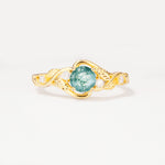SR17596 Moss Agate Ring - Yellow-Gold