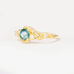 SR17596 Moss Agate Ring - White-Gold