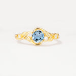 SR17596 Aquamarine Ring - Yellow-Gold
