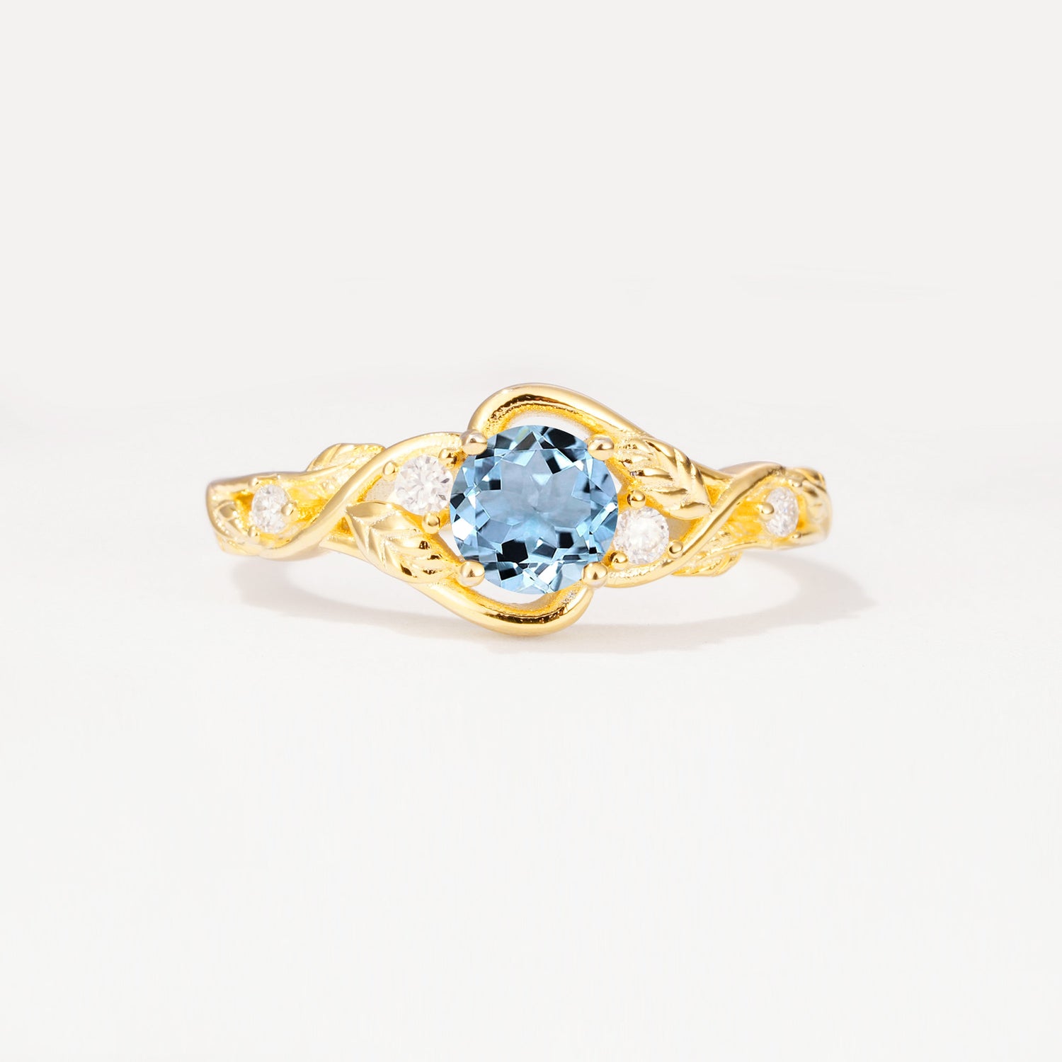 SR17596 Aquamarine Ring - Yellow-Gold