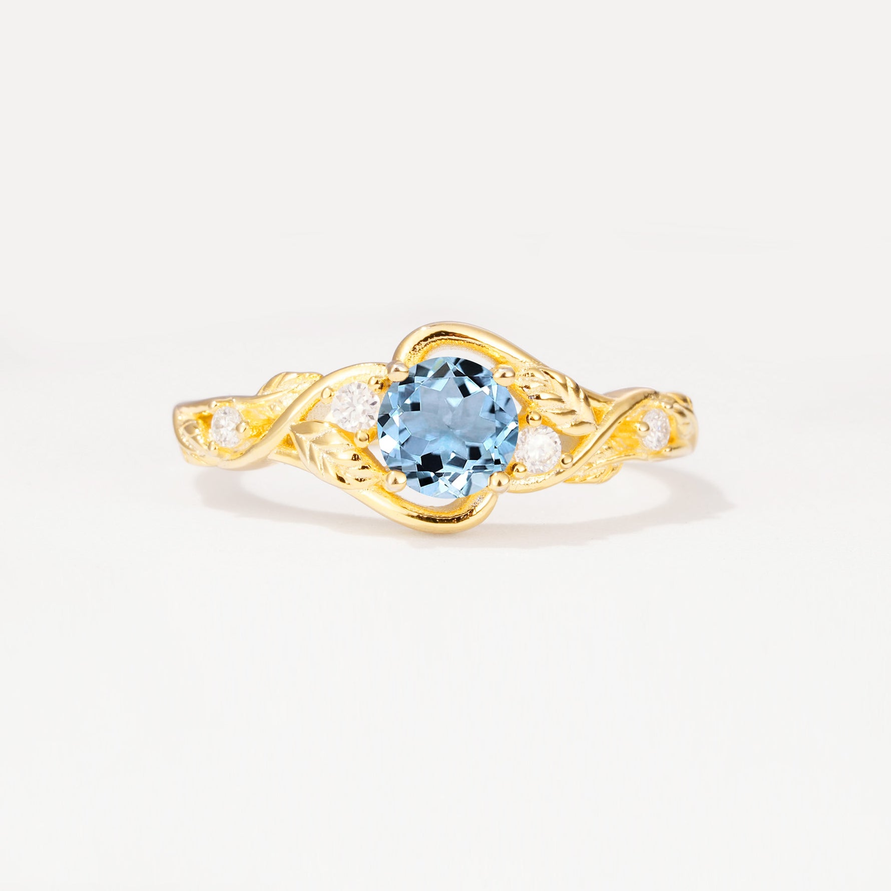 SR17596 Aquamarine Ring - Yellow-Gold