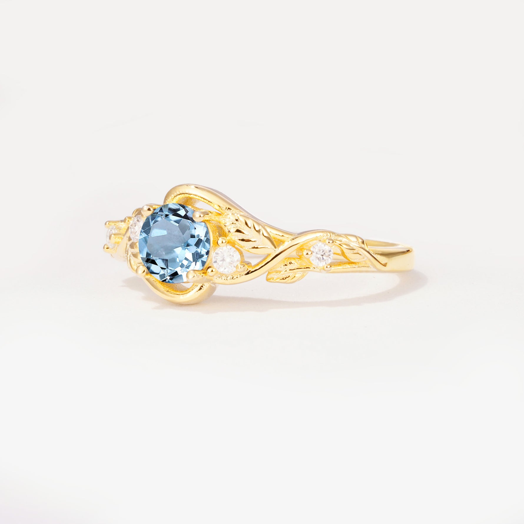 SR17596 Aquamarine Ring - White-Gold