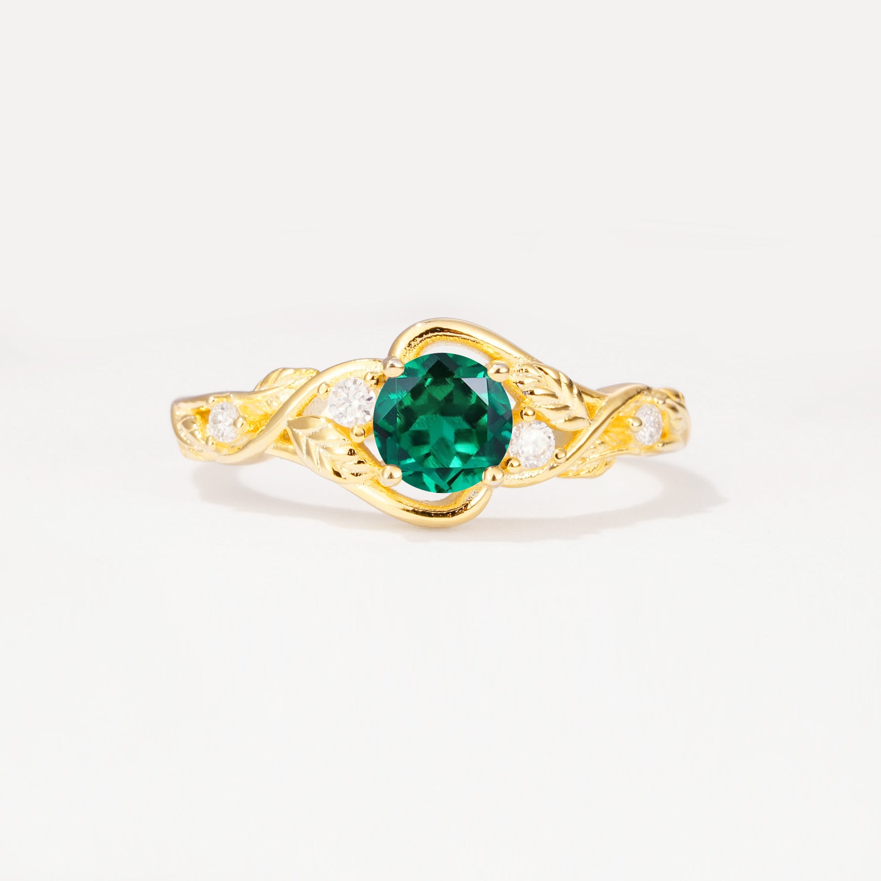 SR17596 Emerald Ring - Yellow-Gold