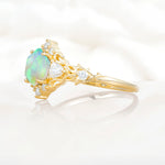 SR17598 Fire Opal Ring - White-Gold