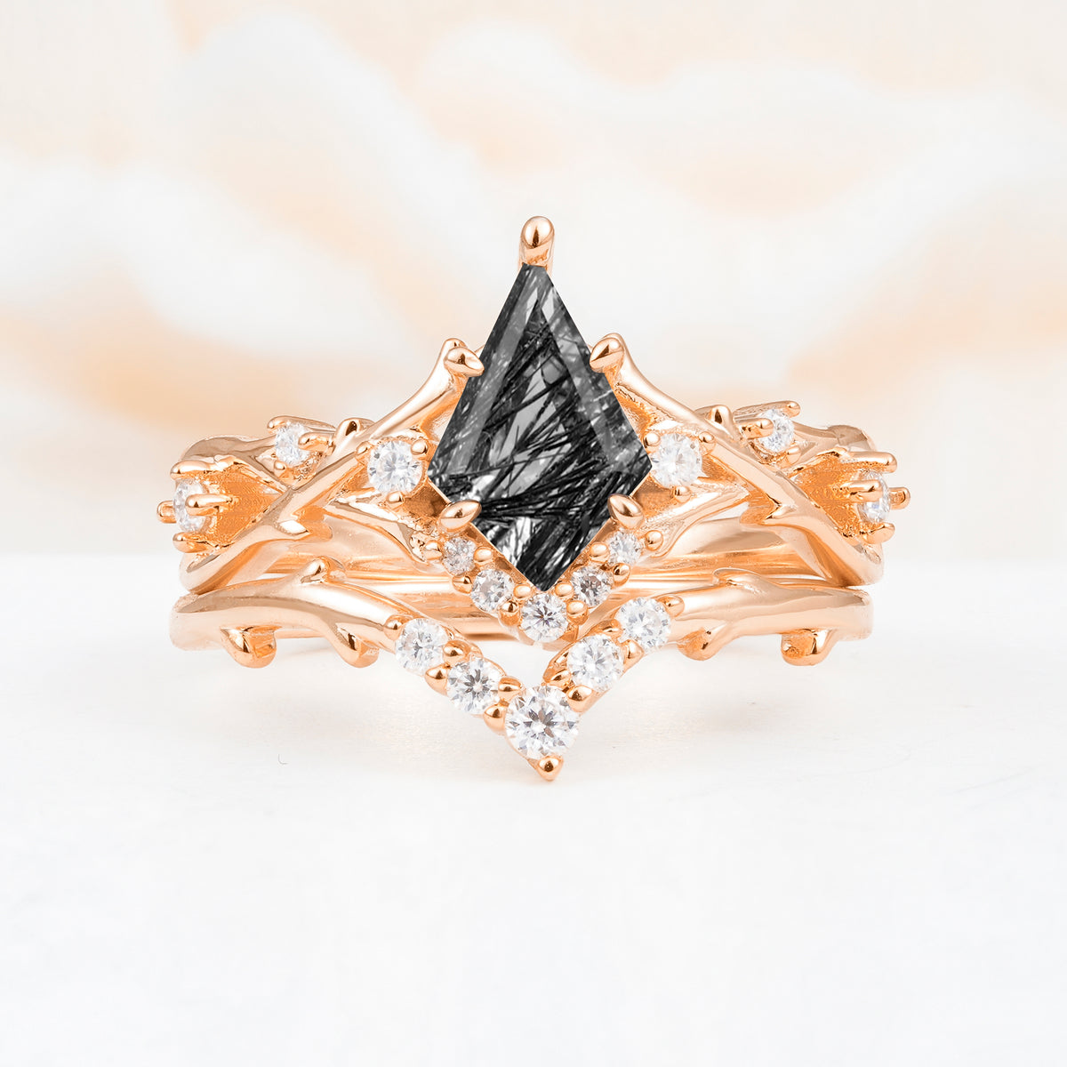 SR17607 Black Rutilated Quartz Ring - Additional view