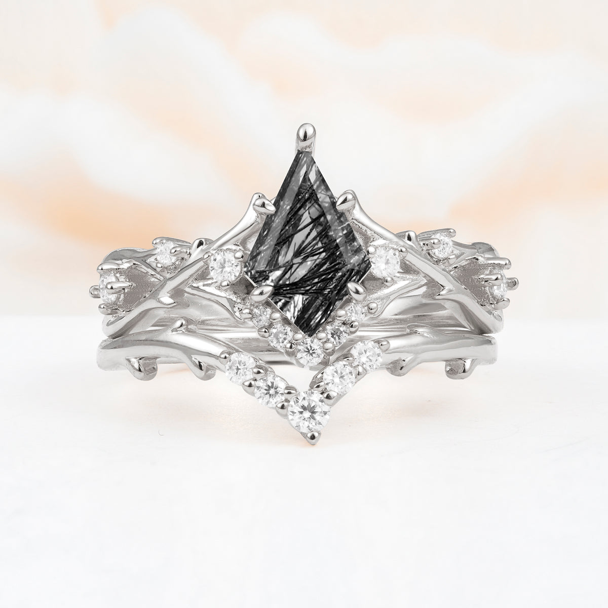 SR17607 Black Rutilated Quartz Ring - Additional view
