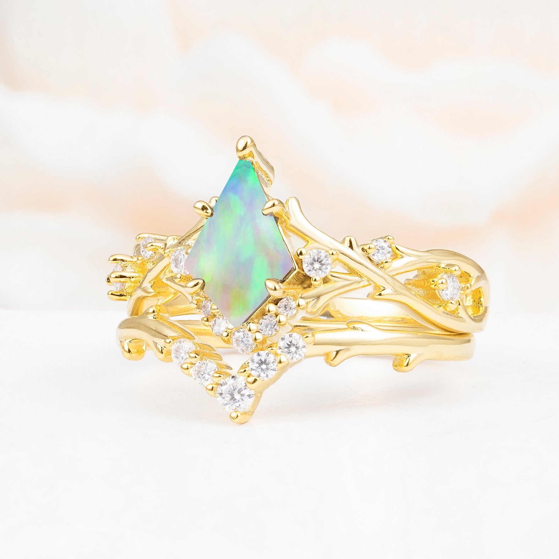 SR17607 Fire Opal Ring - White-Gold