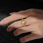 SR17607 Citrine Ring - Rose-Gold