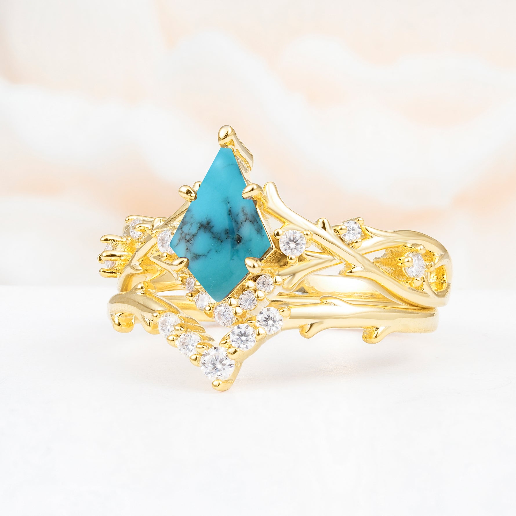 SR17607 Turquoise Ring - White-Gold