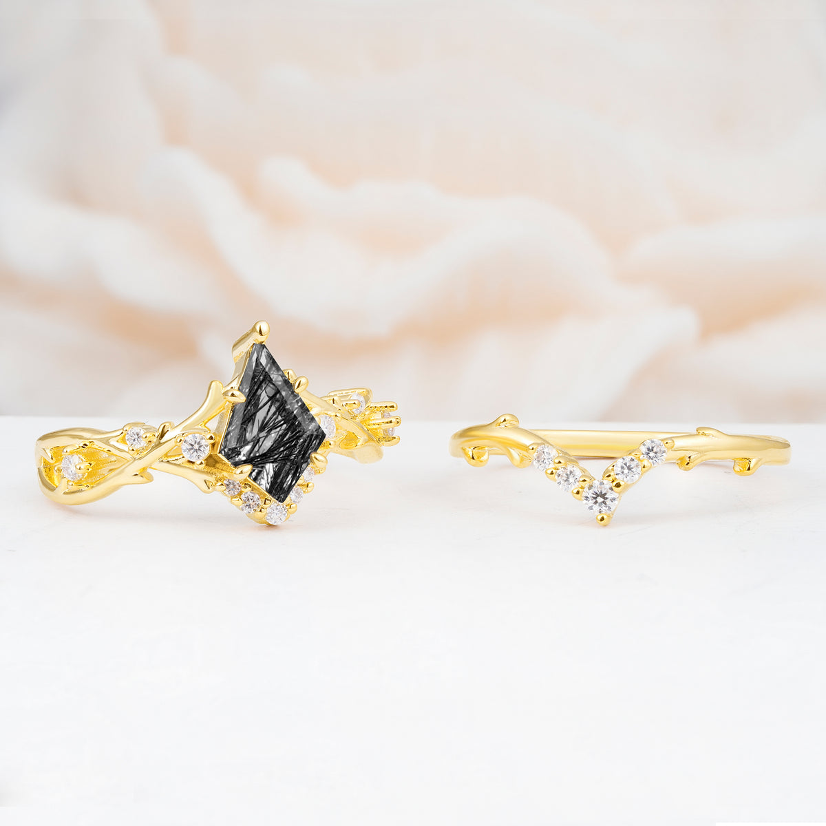 SR17607 Black Rutilated Quartz Ring - Additional view