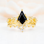 SR17607 Black Onyx Ring - Yellow-Gold