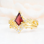 SR17607 Garnet Ring - White-Gold