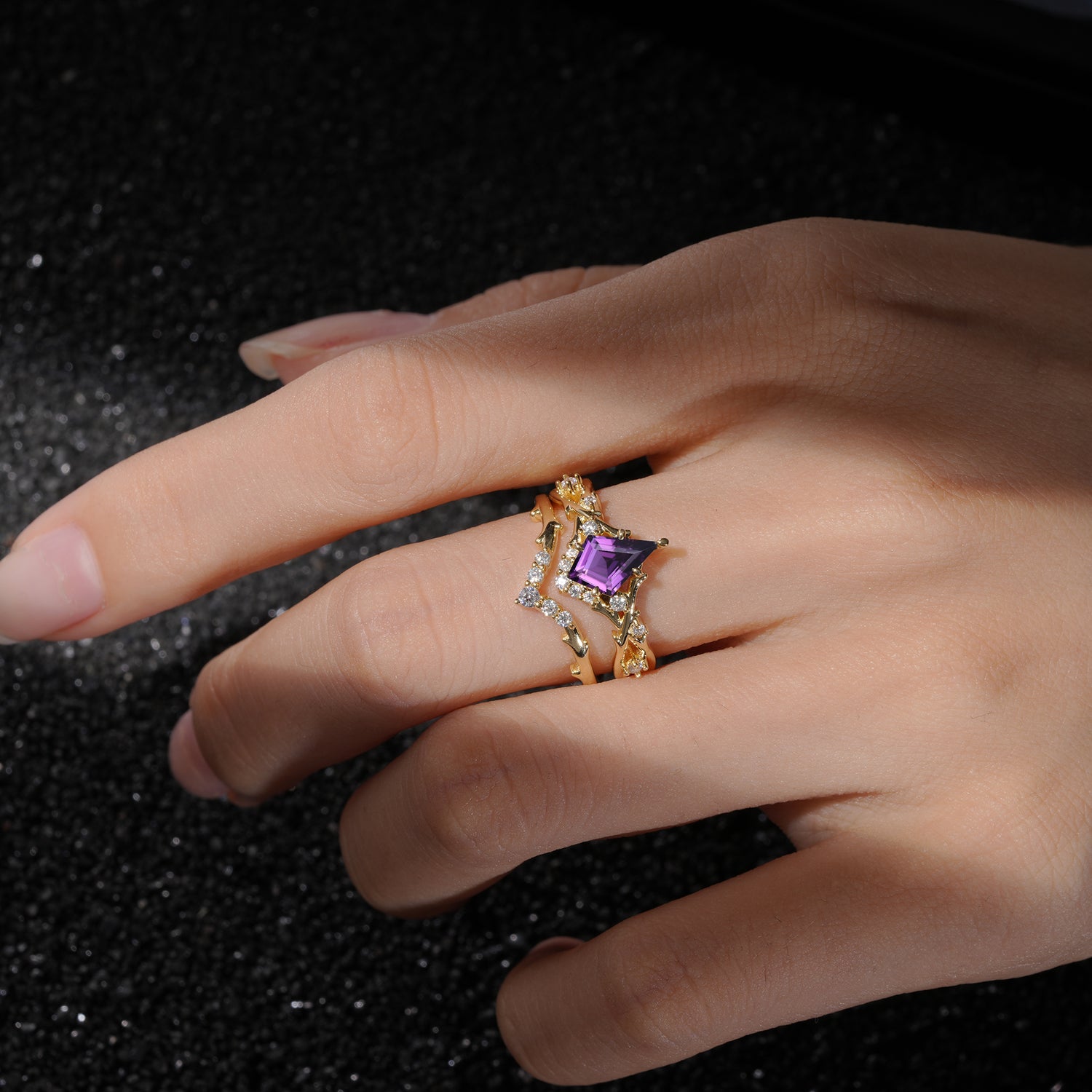 SR17607 Amethyst Ring - Rose-Gold