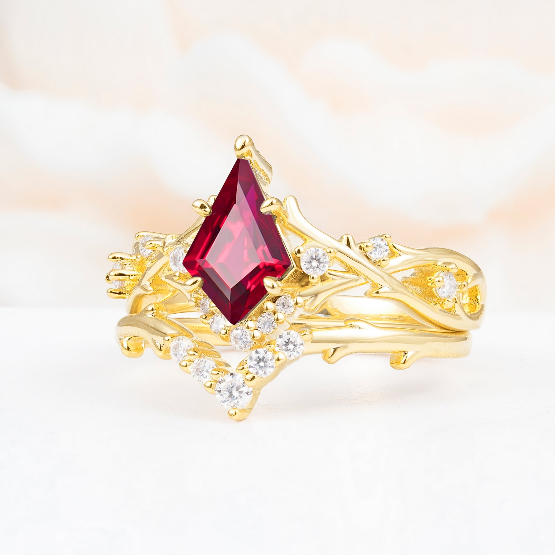SR17607 Ruby Ring - White-Gold