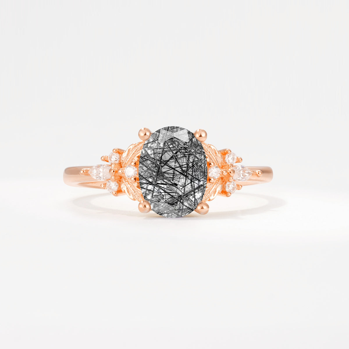 SR17613 Black Rutilated Quartz Ring - Additional view
