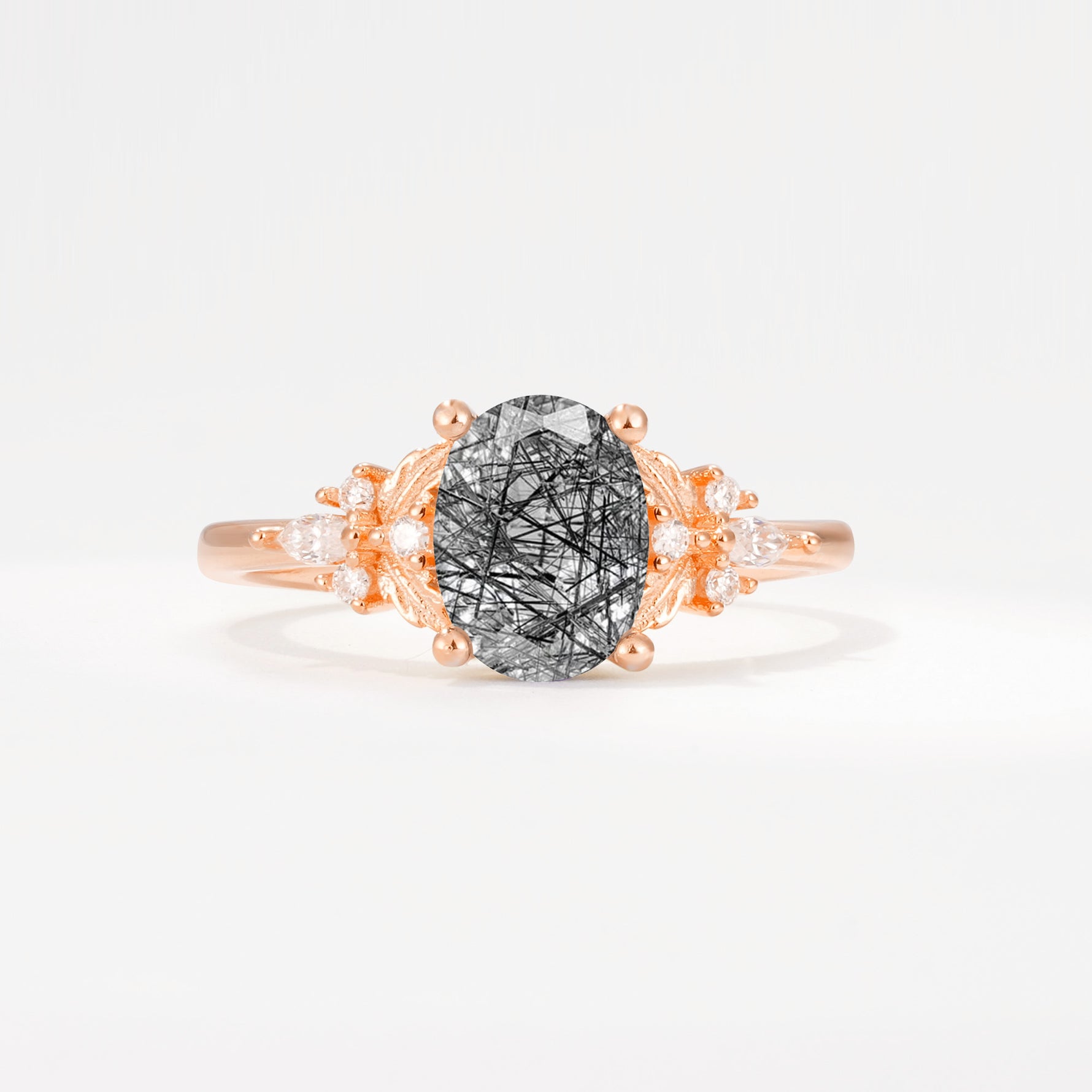 SR17613 Black Rutilated Quartz Ring - Additional view