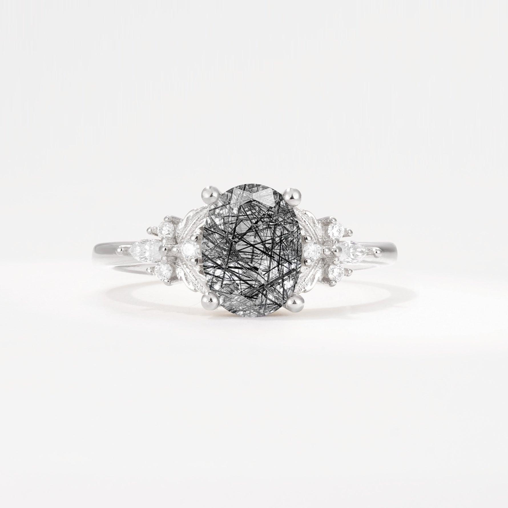 SR17613 Black Rutilated Quartz Ring - Additional view