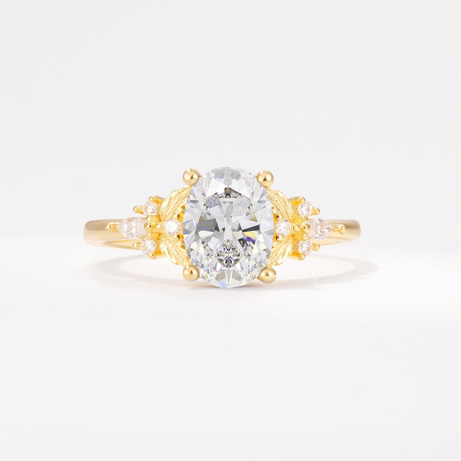 SR17613 Moissanite Ring - Yellow-Gold
