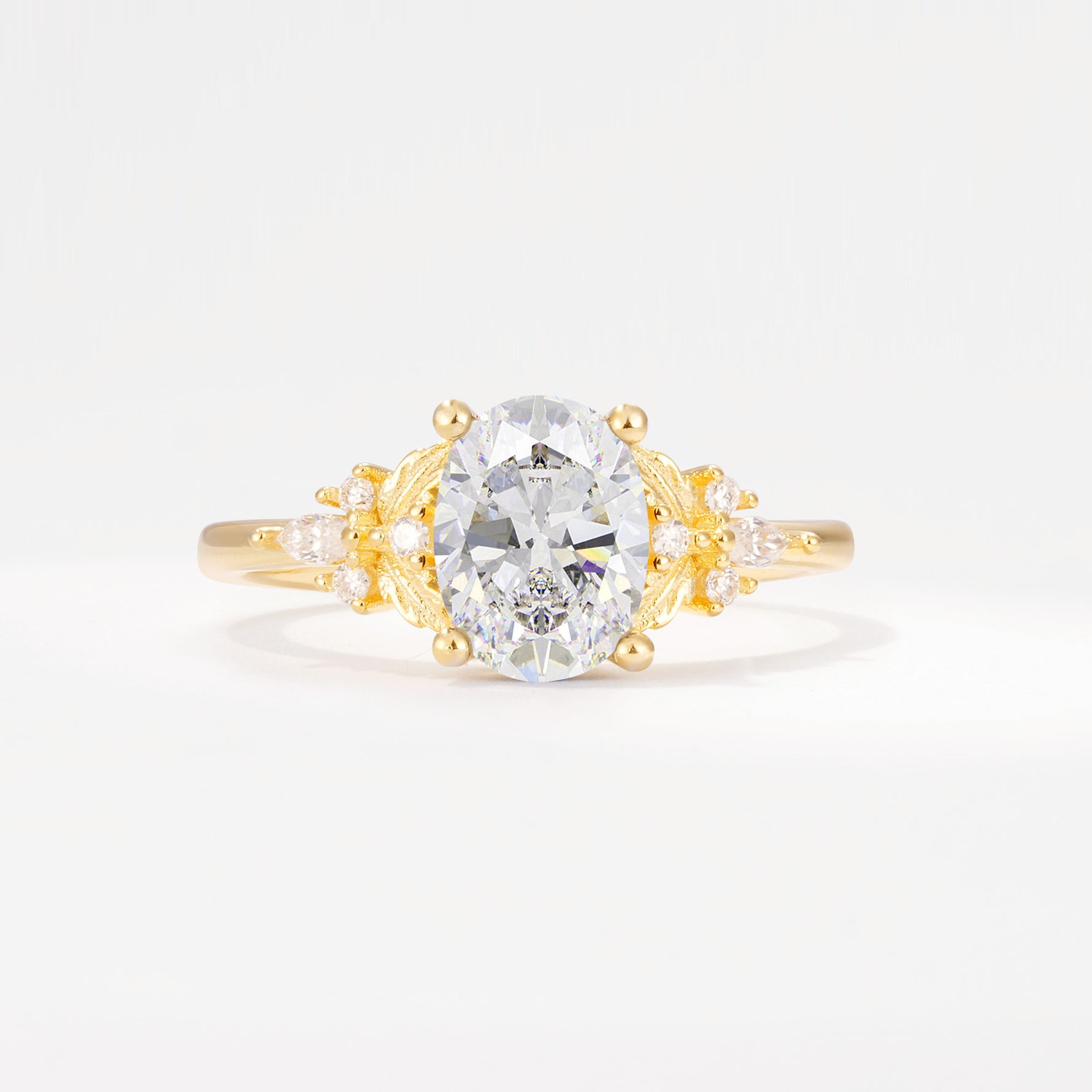 SR17613 Moissanite Ring - Yellow-Gold