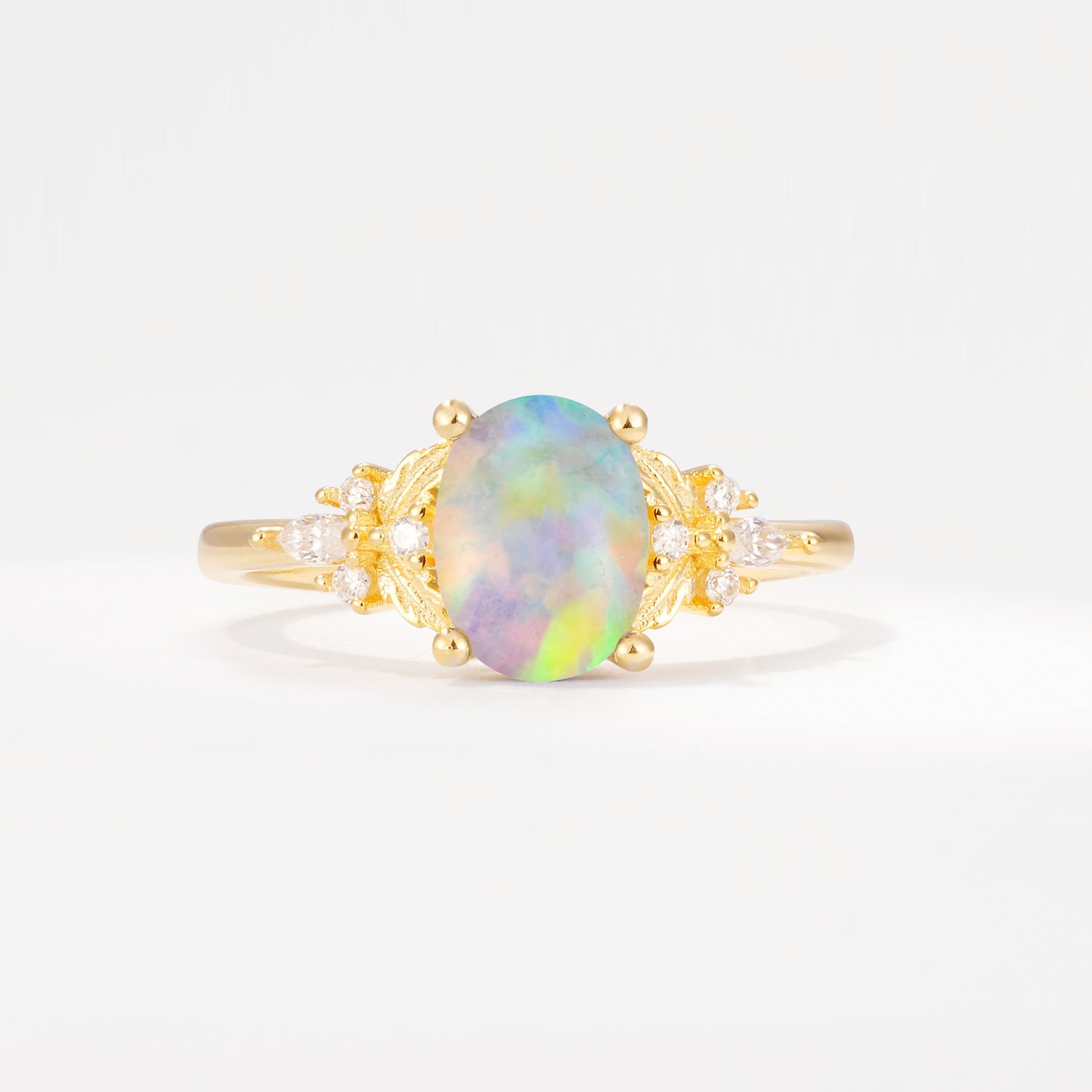 SR17613 Fire Opal Ring - Yellow-Gold