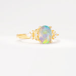 SR17613 Fire Opal Ring - White-Gold