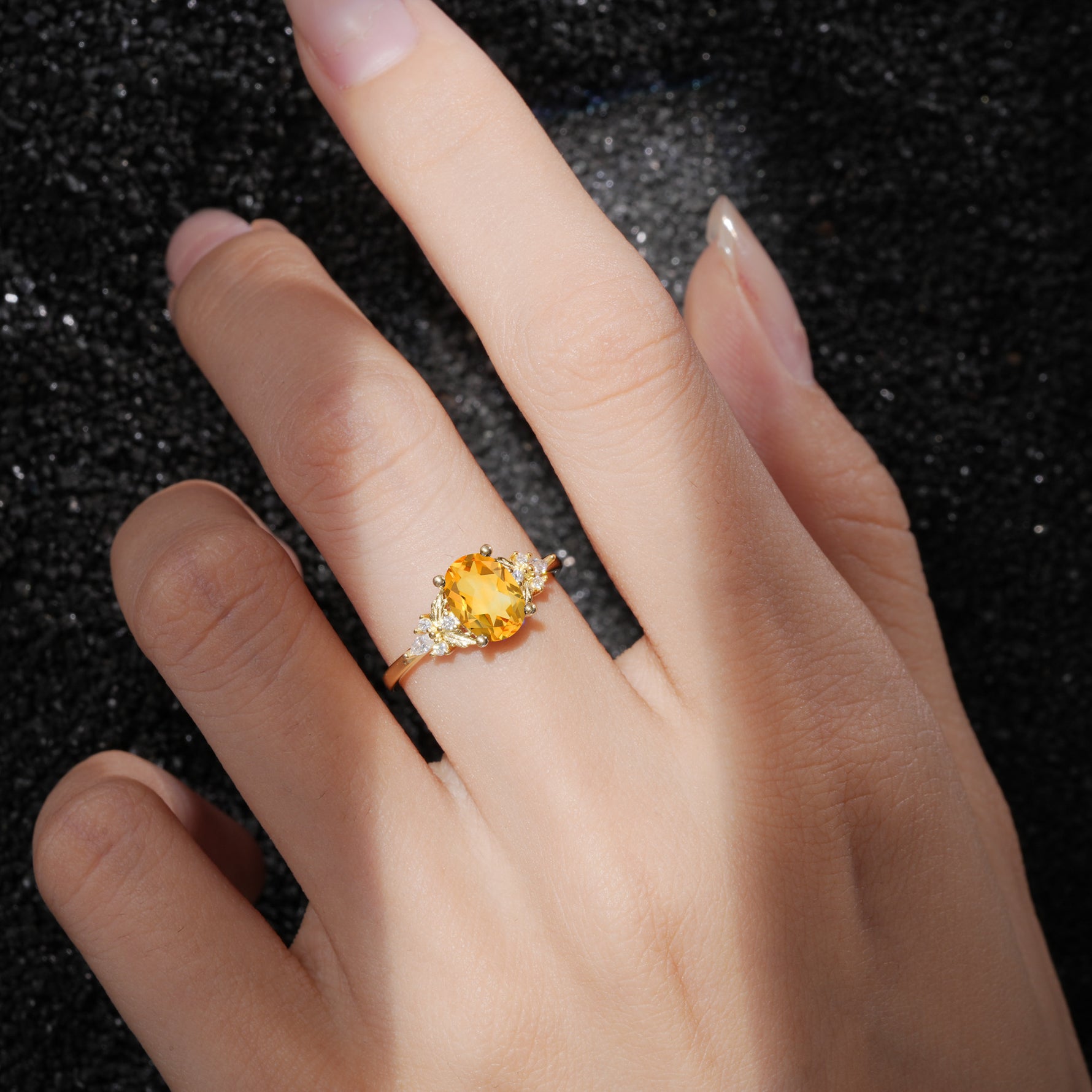 SR17613 Citrine Ring - Rose-Gold