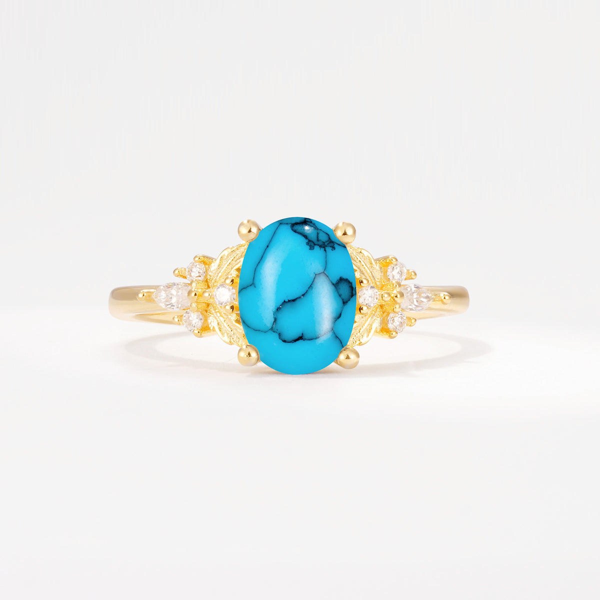 SR17613 Turquoise Ring - Yellow-Gold