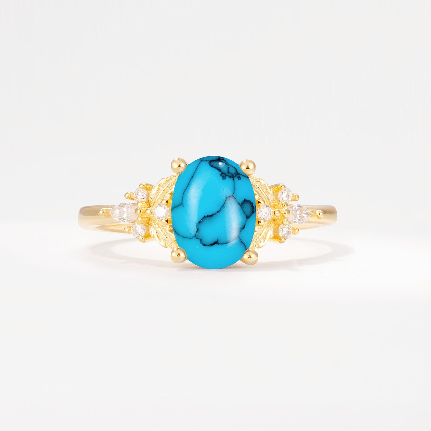 SR17613 Turquoise Ring - Yellow-Gold