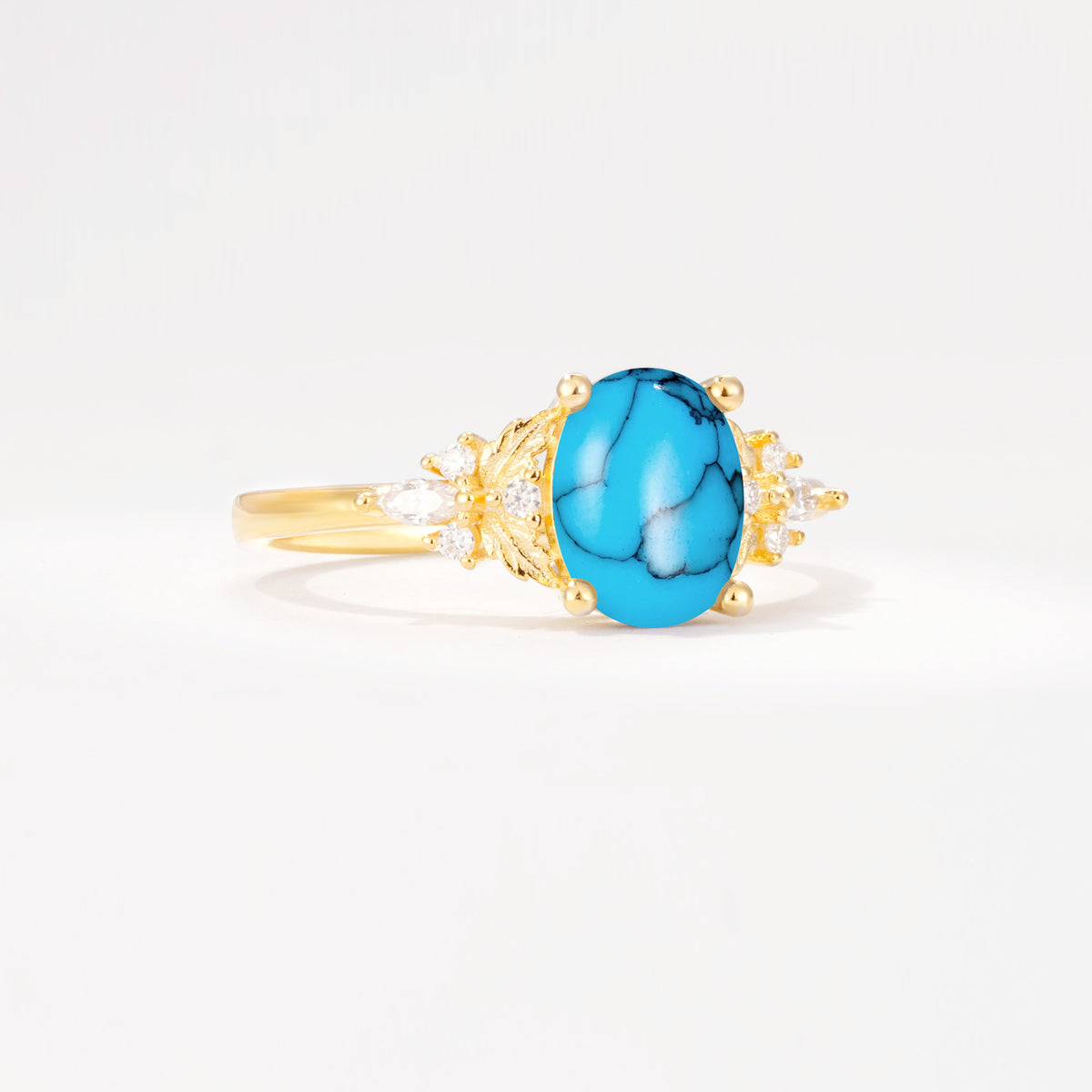 SR17613 Turquoise Ring - White-Gold