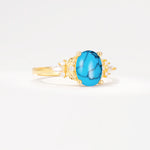 SR17613 Turquoise Ring - White-Gold