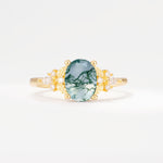 SR17613 Moss Agate Ring - Yellow-Gold