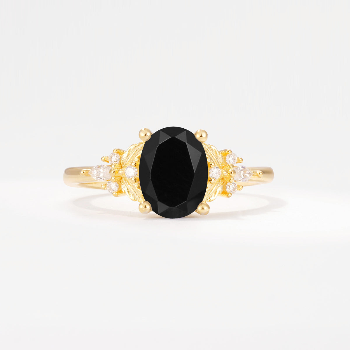 SR17613 Black Onyx Ring - Yellow-Gold