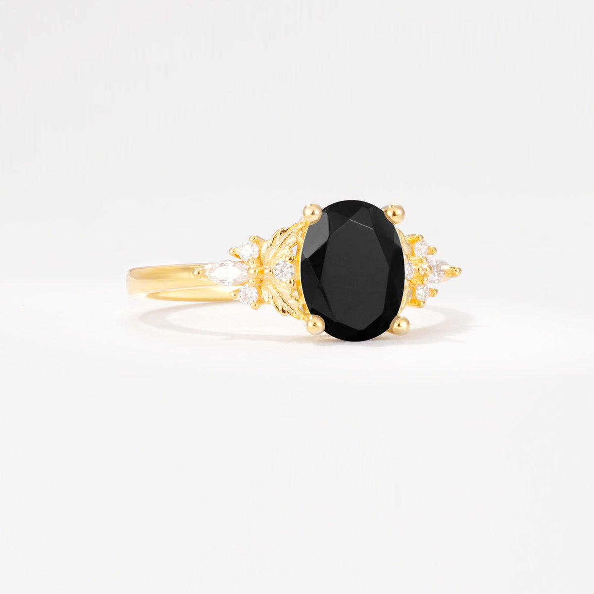 SR17613 Black Onyx Ring - White-Gold