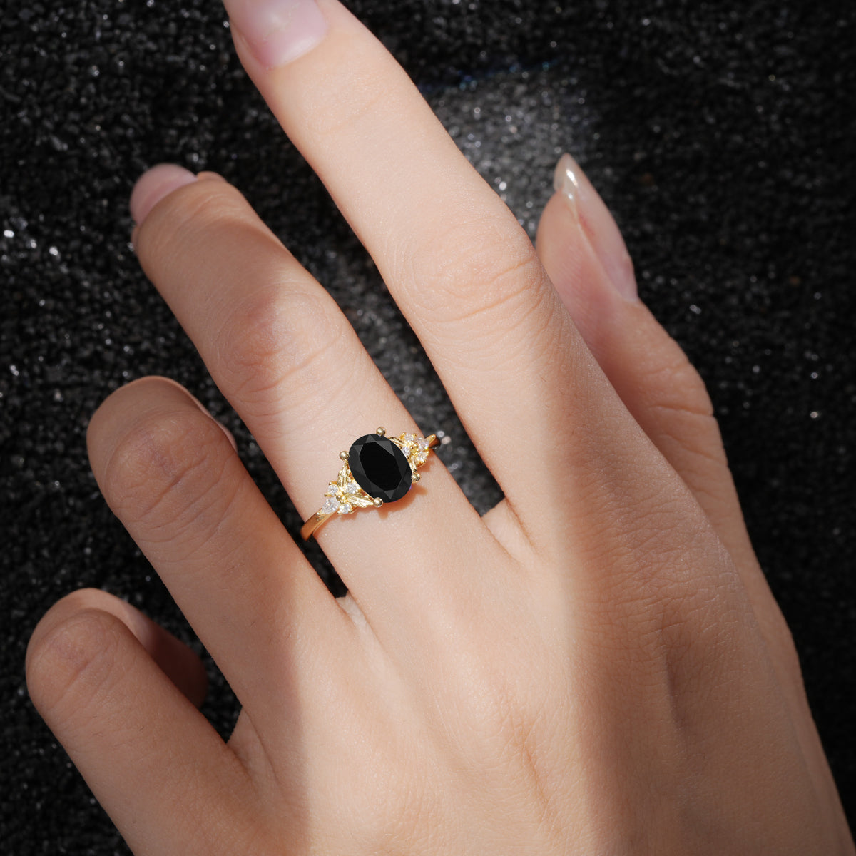 SR17613 Black Onyx Ring - Rose-Gold