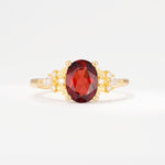 SR17613 Garnet Ring - Yellow-Gold