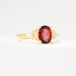 SR17613 Garnet Ring - White-Gold