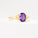 SR17613 Amethyst Ring - White-Gold