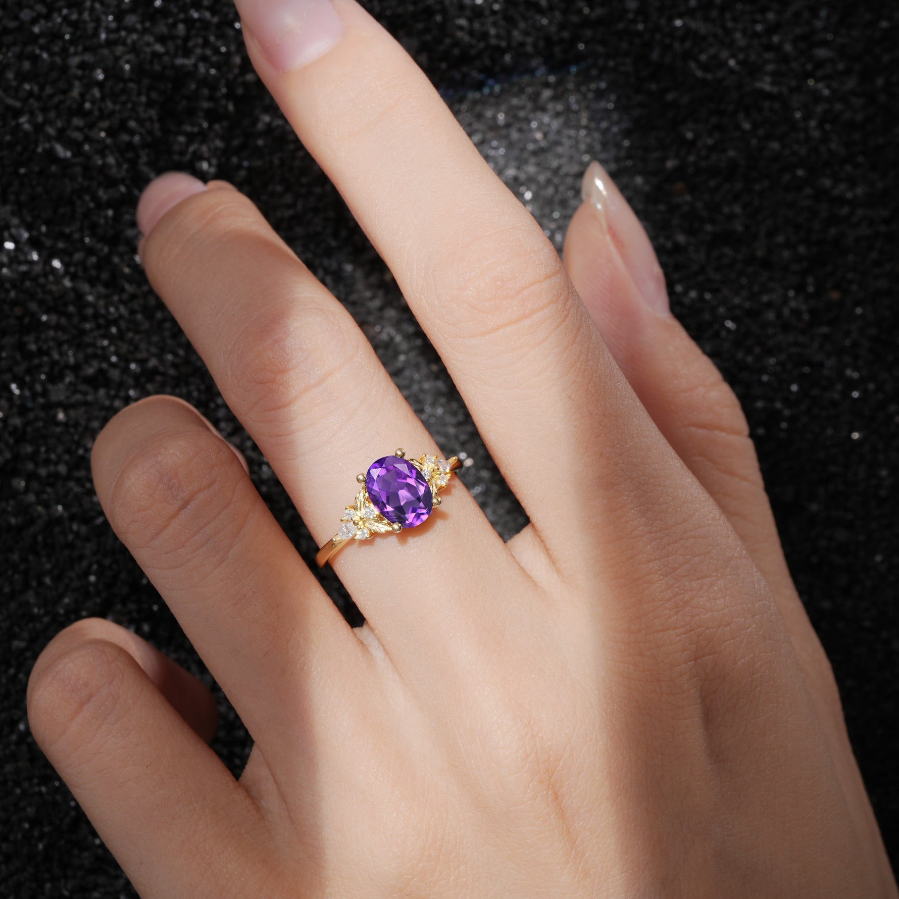 SR17613 Amethyst Ring - Rose-Gold