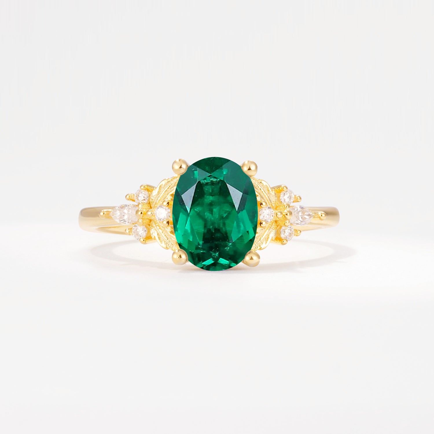 SR17613 Emerald Ring - Yellow-Gold