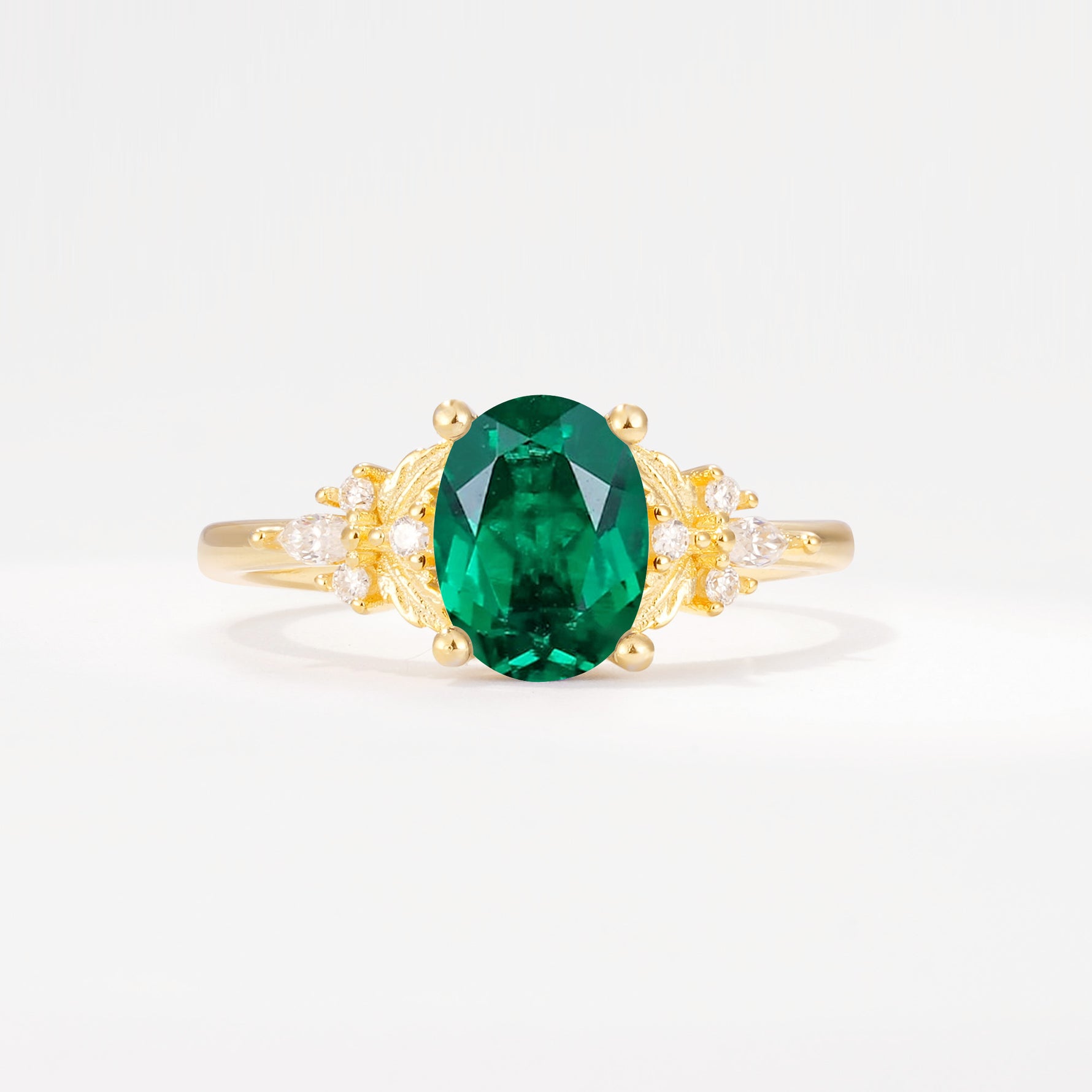 SR17613 Emerald Ring - Yellow-Gold